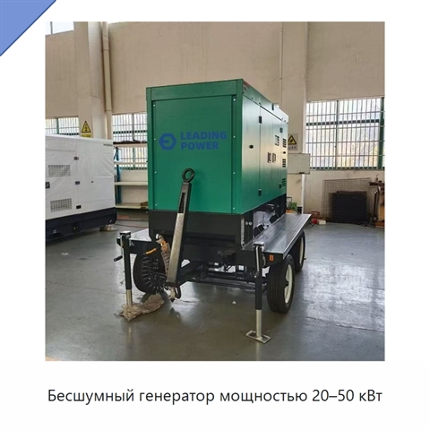 Бесшумный генератор мощностью 20–50 кВт