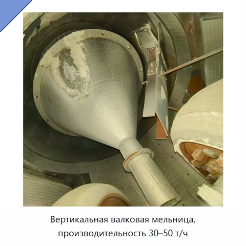 Вертикальная валковая мельница, производительность 30–50 т/ч
