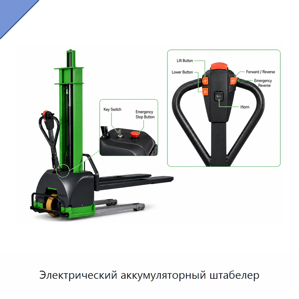 Электрический аккумуляторный штабелер — Вилочные погрузчики