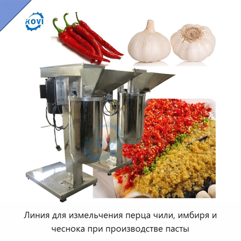 Линия для измельчения перца чили, имбиря и чеснока при производстве пасты