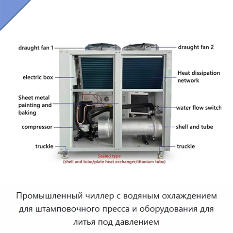 Промышленный чиллер с водяным охлаждением для штамповочного пресса и оборудования для литья под давлением