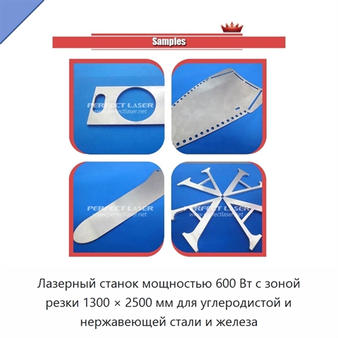 Лазерный станок мощностью 600 Вт с зоной резки 1300 × 2500 мм для углеродистой и нержавеющей стали и железа