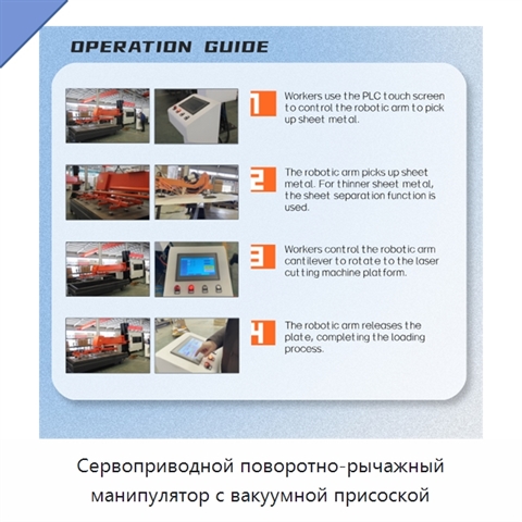 Сервоприводной поворотно-рычажный манипулятор с вакуумной присоской