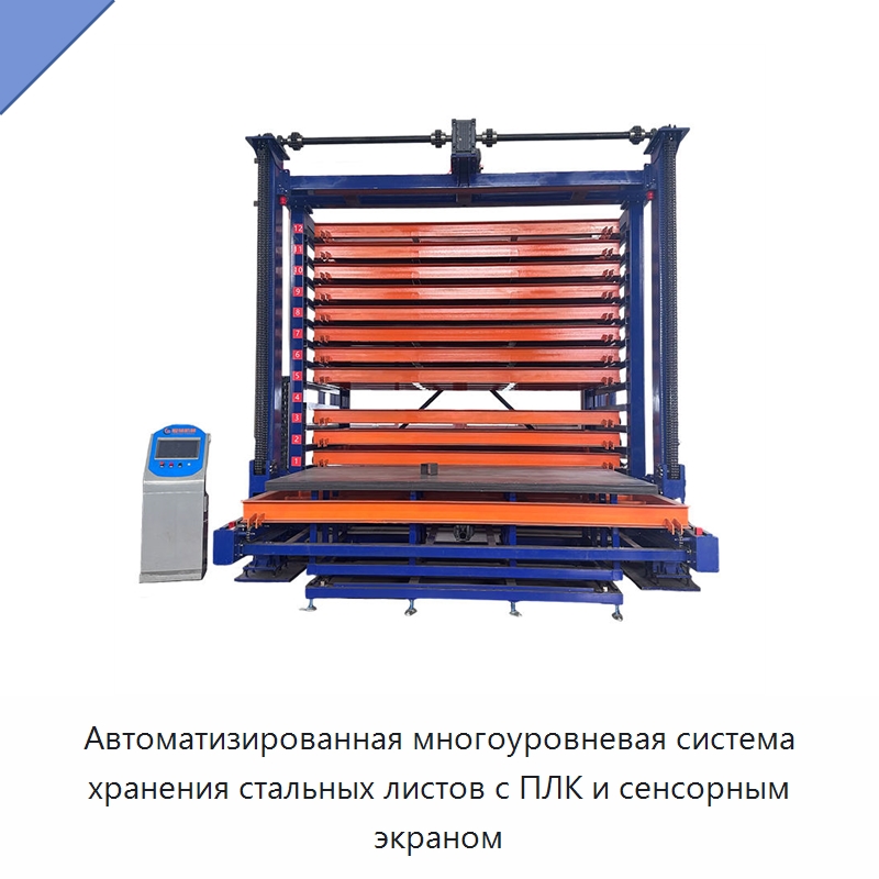 Автоматизированная многоуровневая система хранения стальных листов с ПЛК и сенсорным экраном — Штабелируемые стеллажи и полки