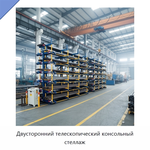 Двусторонний телескопический консольный стеллаж