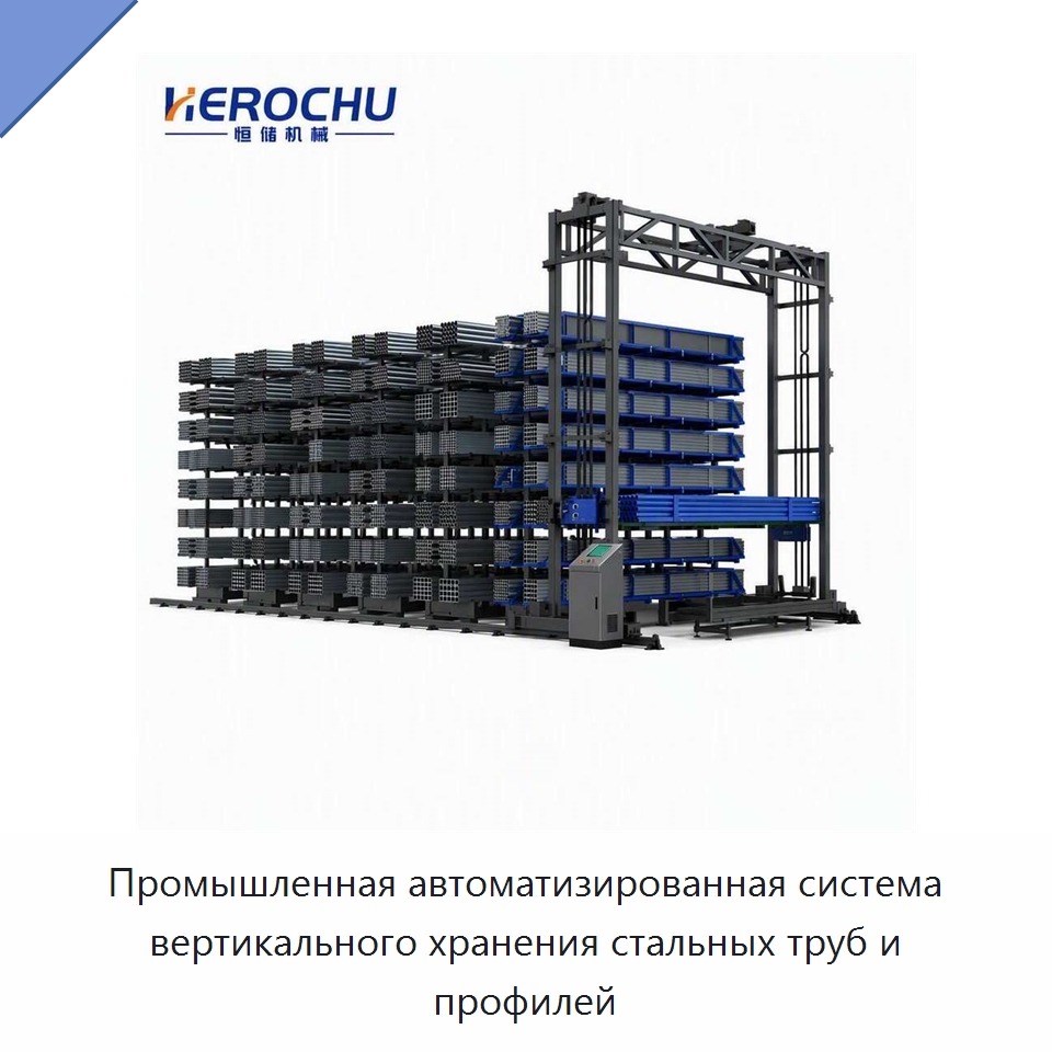 Промышленная автоматизированная система вертикального хранения стальных труб и профилей — Консольные стеллажи