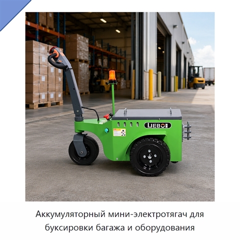 Аккумуляторный мини-электротягач для буксировки багажа и оборудования