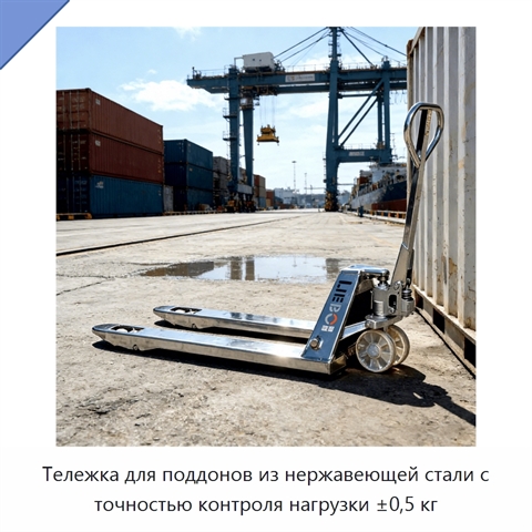 Тележка для поддонов из нержавеющей стали с точностью контроля нагрузки ±0,5 кг