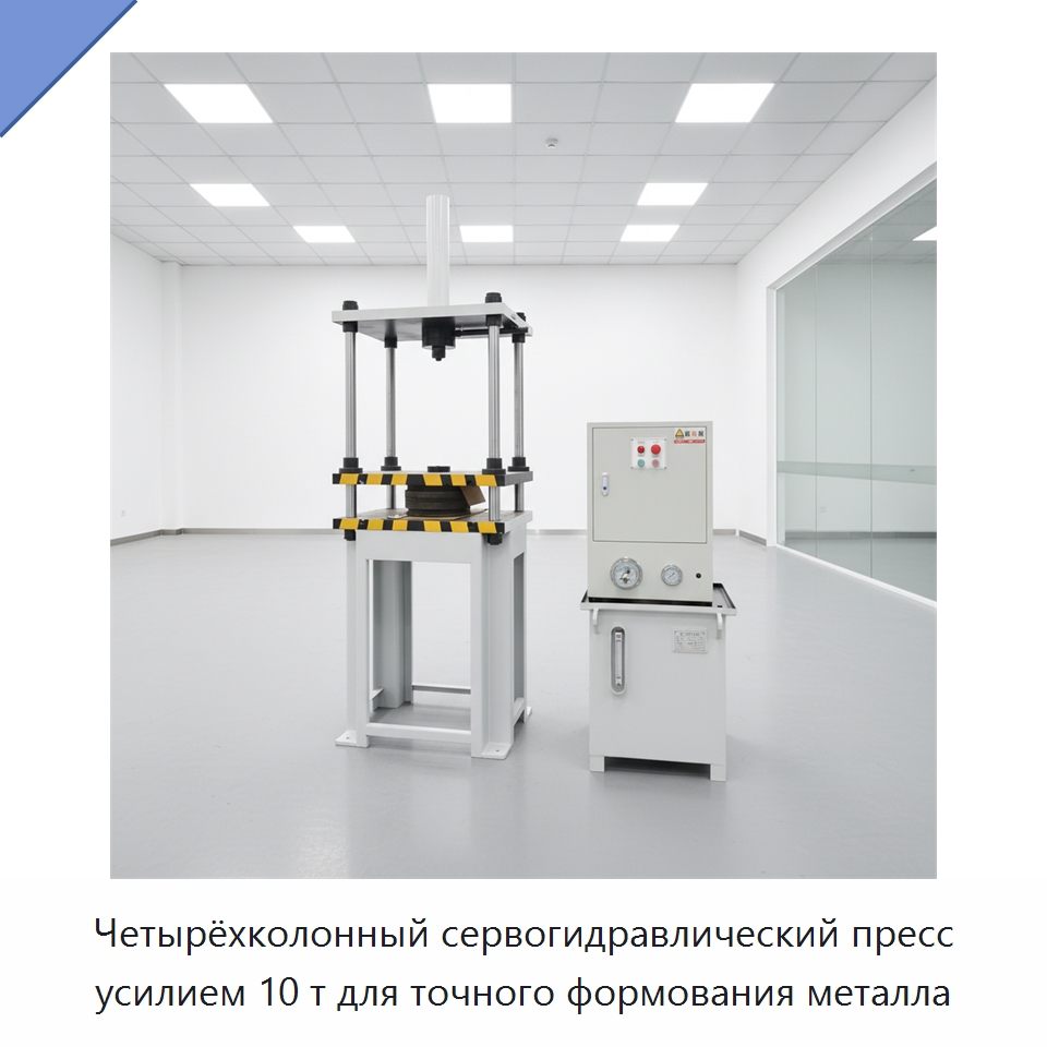 Четырёхколонный сервогидравлический пресс усилием 10 т для точного формования металла — Гидравлические прессы