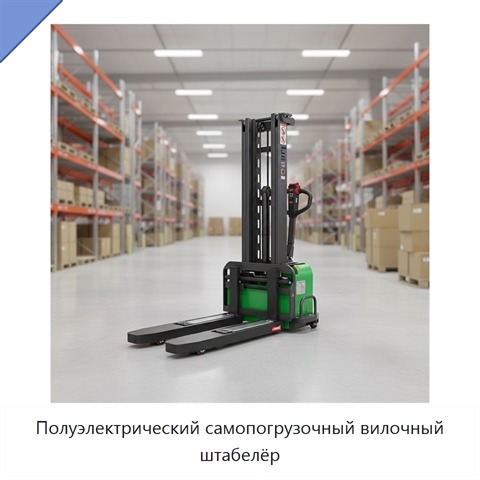 Полуэлектрический самопогрузочный вилочный штабелёр