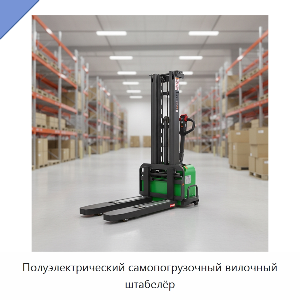 Полуэлектрический самопогрузочный вилочный штабелёр — Вилочные погрузчики
