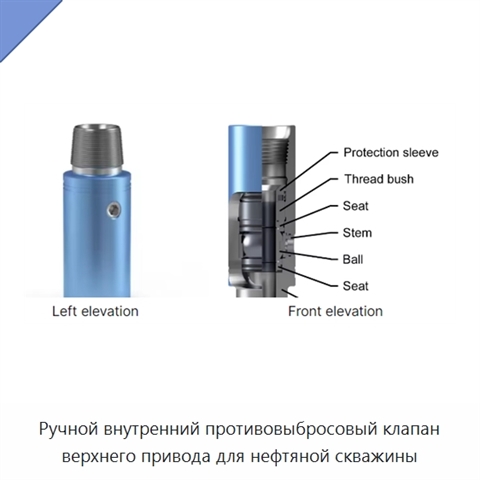 Ручной внутренний противовыбросовый клапан верхнего привода для нефтяной скважины