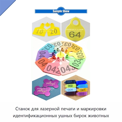 Станок для лазерной печати и маркировки идентификационных ушных бирок животных