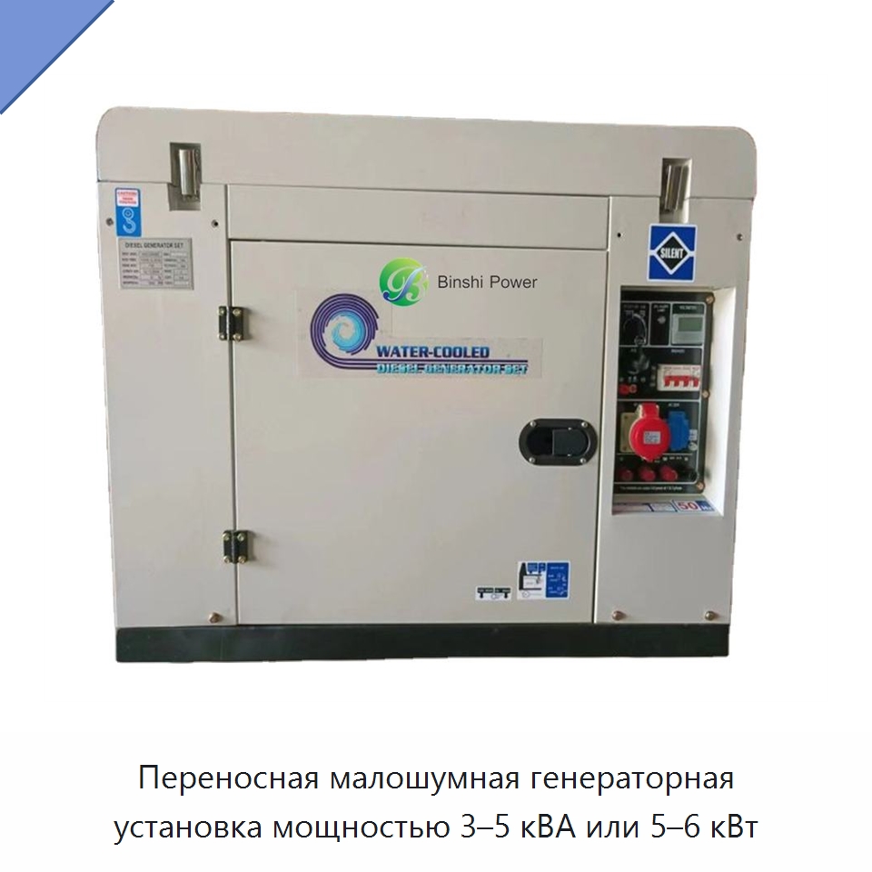 Переносная малошумная генераторная установка мощностью 3–5 кВА или 5–6 кВт — Дизельные генераторы
