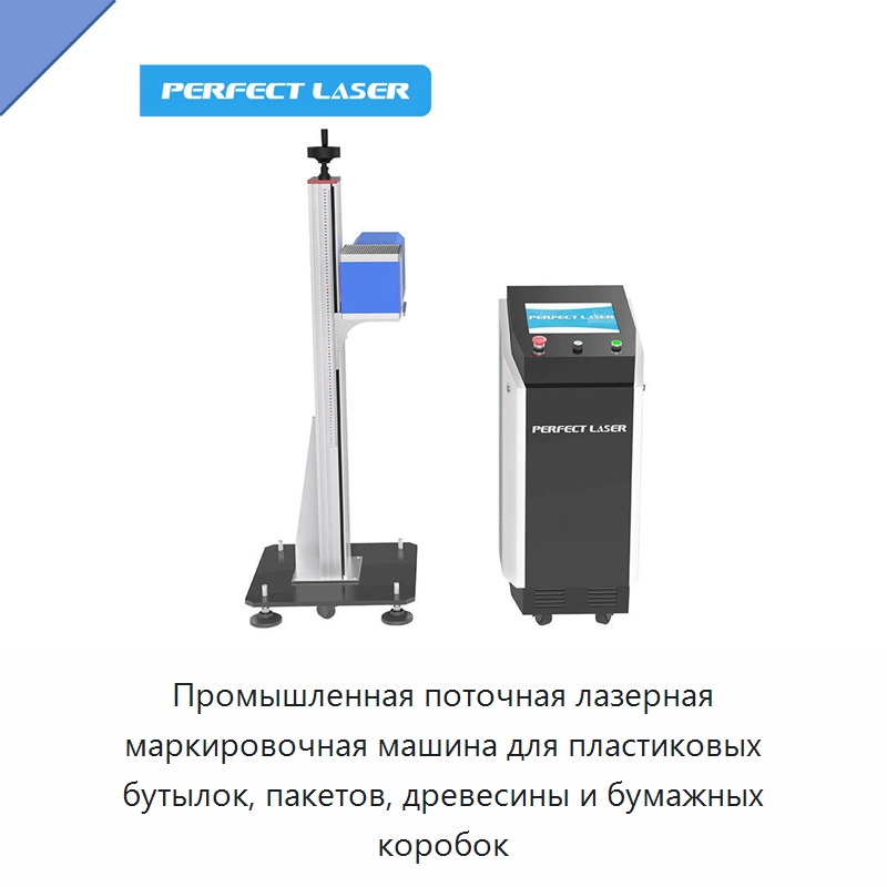 Промышленная поточная лазерная маркировочная машина для пластиковых бутылок, пакетов, древесины и бумажных коробок — Лазерные маркировочные станки