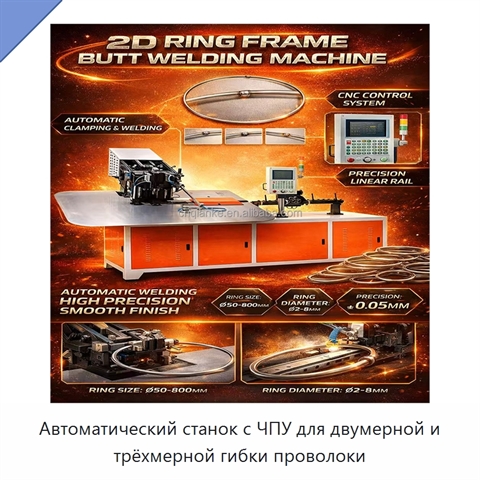 Автоматический станок с ЧПУ для двумерной и трёхмерной гибки проволоки