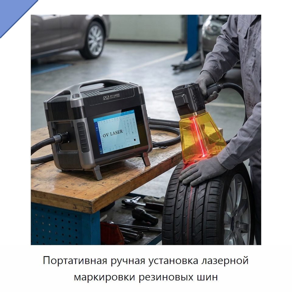 Портативная ручная установка лазерной маркировки резиновых шин — Лазерные маркировочные станки