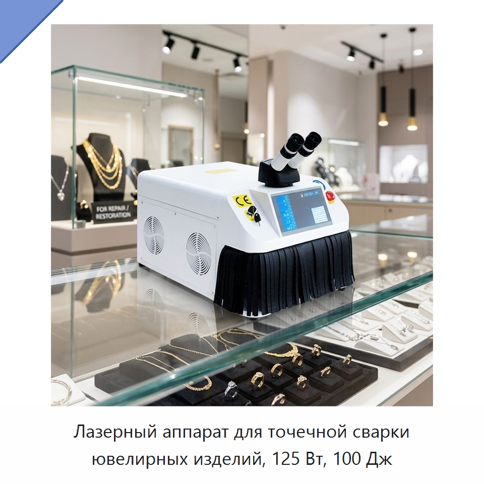 Лазерный аппарат для точечной сварки ювелирных изделий, 125 Вт, 100 Дж — Установки лазерной сварки