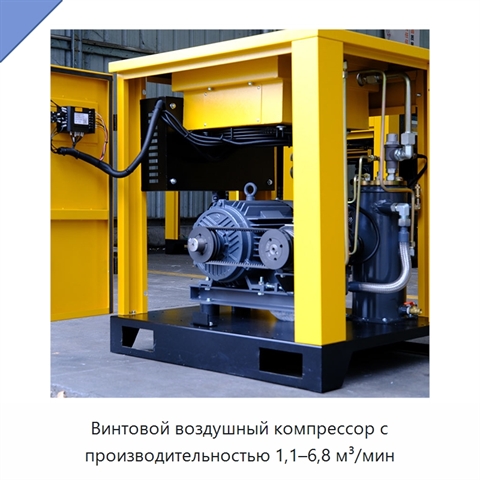 Винтовой воздушный компрессор с производительностью 1,1–6,8 м³/мин