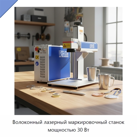 Волоконный лазерный маркировочный станок мощностью 30 Вт