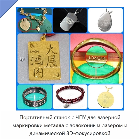 Портативный станок с ЧПУ для лазерной маркировки металла с волоконным лазером и динамической 3D-фокусировкой