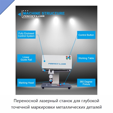 Переносной лазерный станок для глубокой точечной маркировки металлических деталей