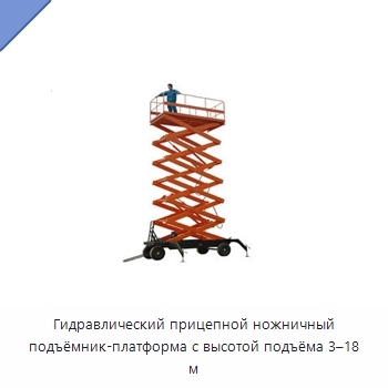 Гидравлический прицепной ножничный подъёмник-платформа с высотой подъёма 3–18 м
