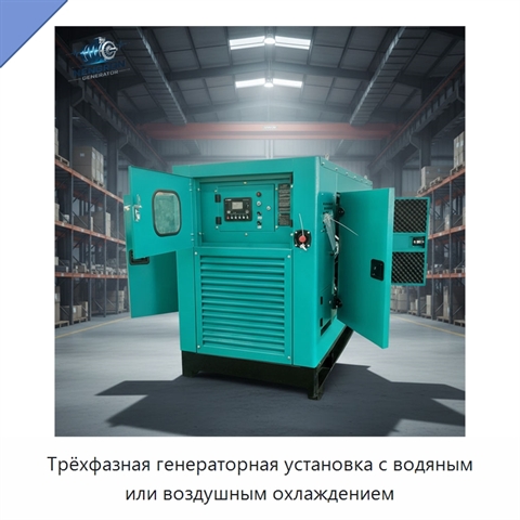 Трёхфазная генераторная установка с водяным или воздушным охлаждением