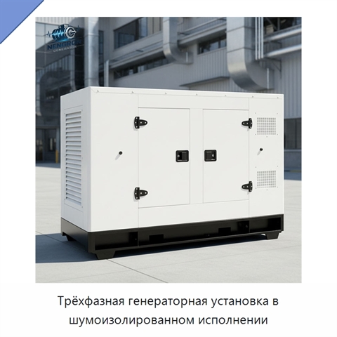 Трёхфазная генераторная установка в шумоизолированном исполнении