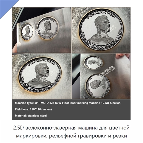 2.5D волоконно-лазерная машина для цветной маркировки, рельефной гравировки и резки