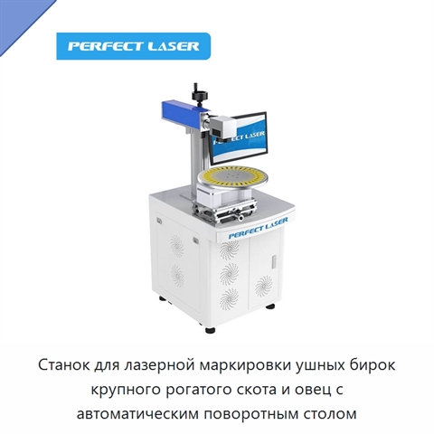 Станок для лазерной маркировки ушных бирок крупного рогатого скота и овец с автоматическим поворотным столом