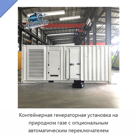 Контейнерная генераторная установка на природном газе с опциональным автоматическим переключателем