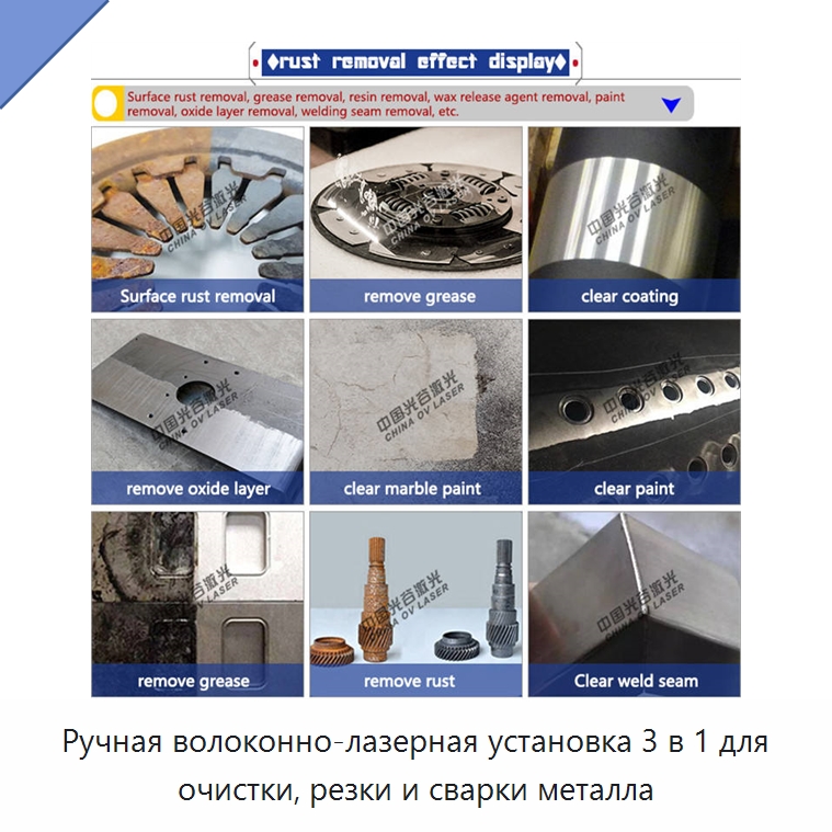 Ручная волоконно-лазерная установка 3 в 1 для очистки, резки и сварки металла — Установки лазерной очистки