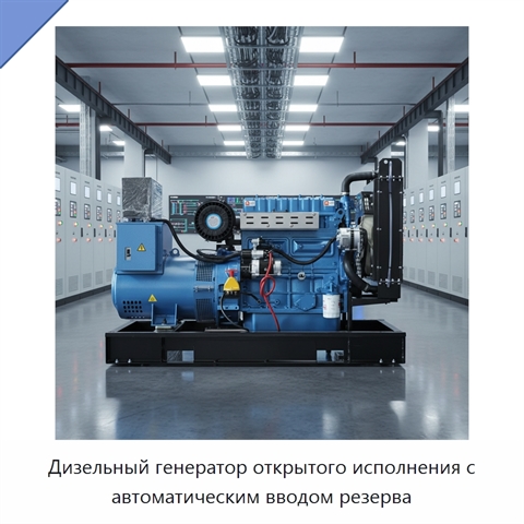 Дизельный генератор открытого исполнения с автоматическим вводом резерва