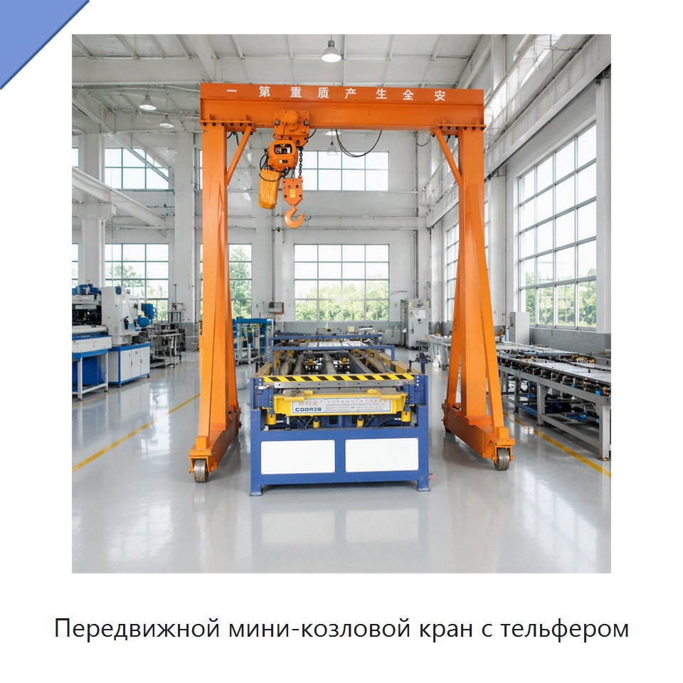 Передвижной мини-козловой кран с тельфером — Краны