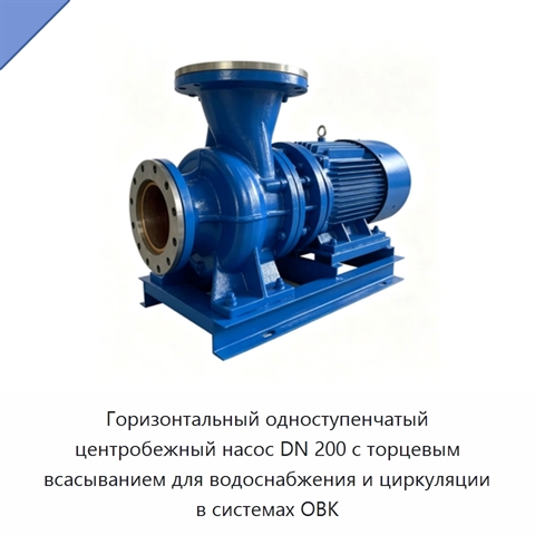 Горизонтальный одноступенчатый центробежный насос DN 200 с торцевым всасыванием для водоснабжения и циркуляции в системах ОВК