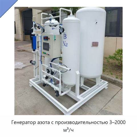 Генератор азота с производительностью 3–2000 м³/ч