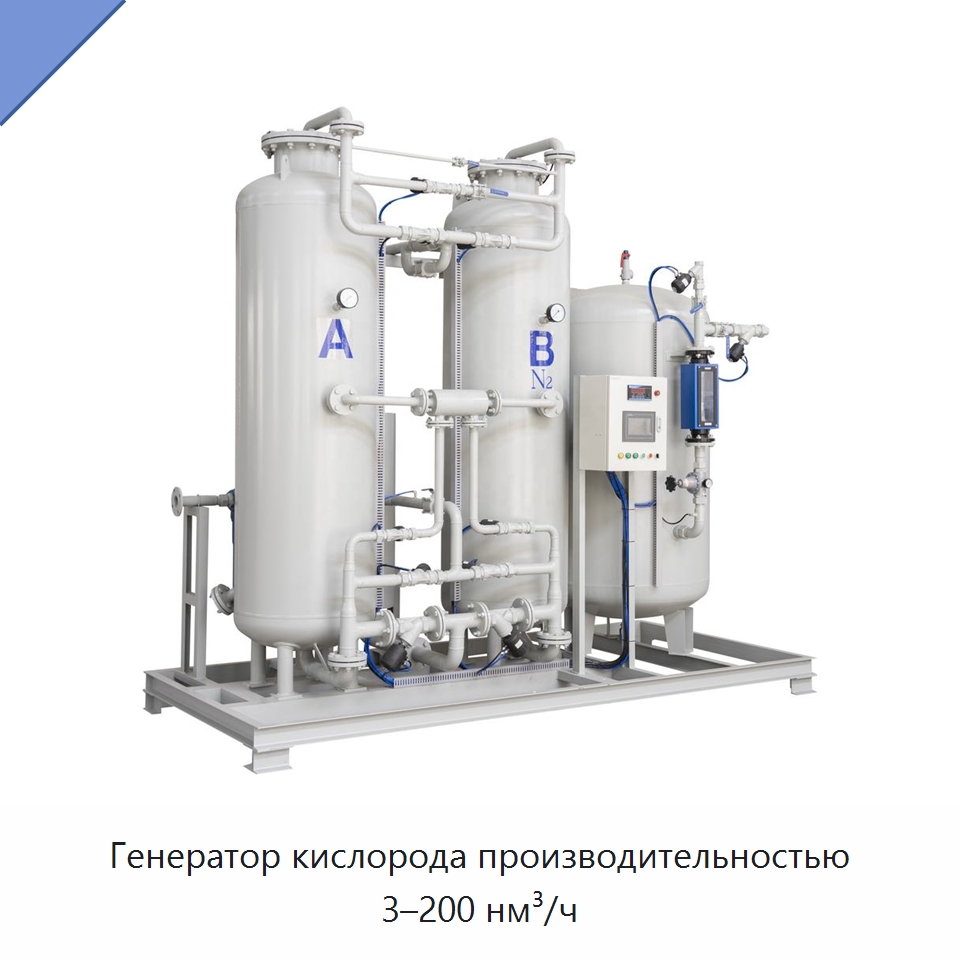 Генератор кислорода производительностью 3–200 нм³/ч — Газогенераторное оборудование