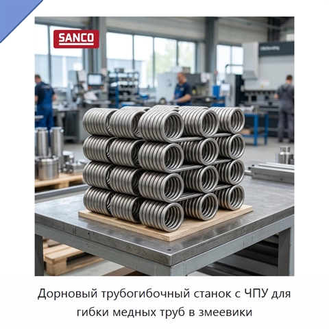 Дорновый трубогибочный станок с ЧПУ для гибки медных труб в змеевики