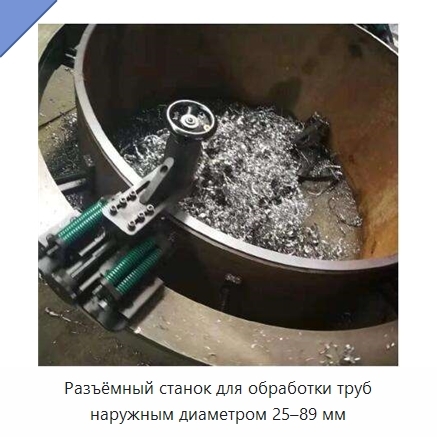 Разъёмный станок для обработки труб наружным диаметром 25–89 мм