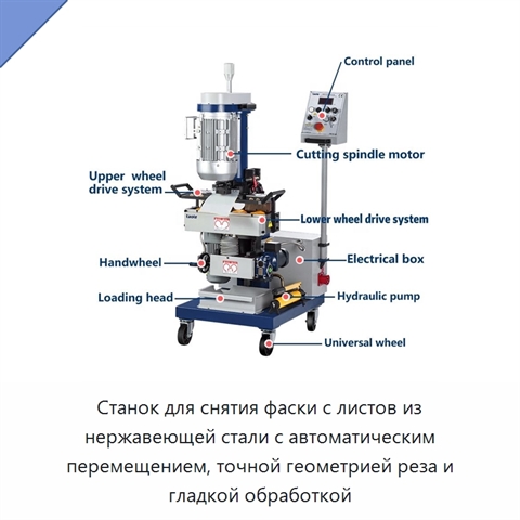 Станок для снятия фаски с листов из нержавеющей стали с автоматическим перемещением, точной геометрией реза и гладкой обработкой