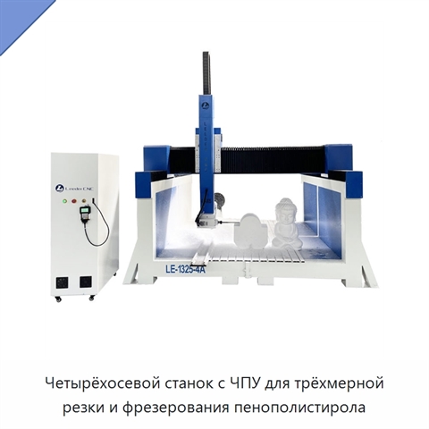 Четырёхосевой станок с ЧПУ для трёхмерной резки и фрезерования пенополистирола