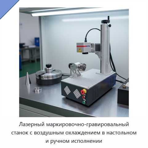 Лазерный маркировочно-гравировальный станок с воздушным охлаждением в настольном и ручном исполнении