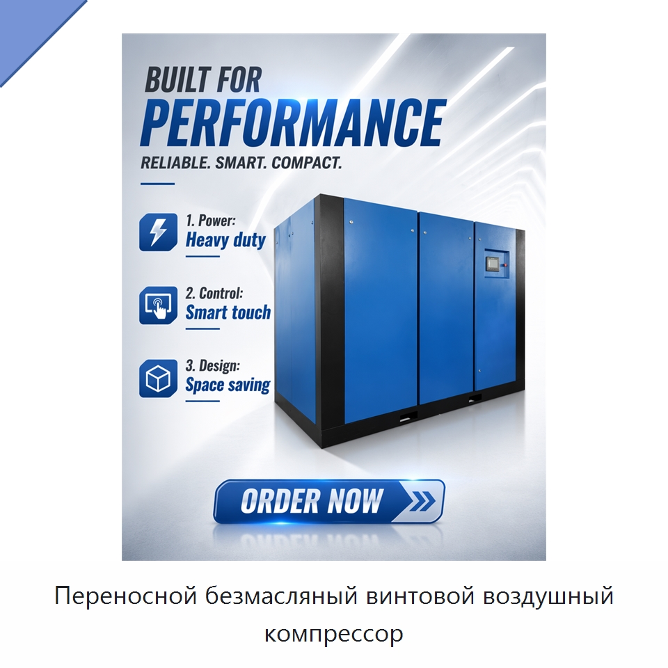 Переносной безмасляный винтовой воздушный компрессор — Промышленные компрессоры