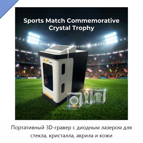 Портативный 3D-гравер с диодным лазером для стекла, кристалла, акрила и кожи