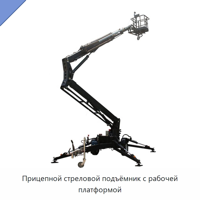 Прицепной стреловой подъёмник с рабочей платформой — Подъемные столы