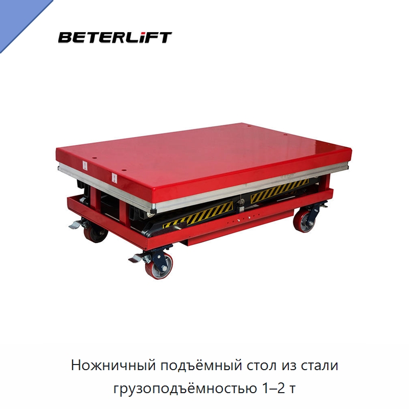 Ножничный подъёмный стол из стали грузоподъёмностью 1–2 т — Подъемные столы