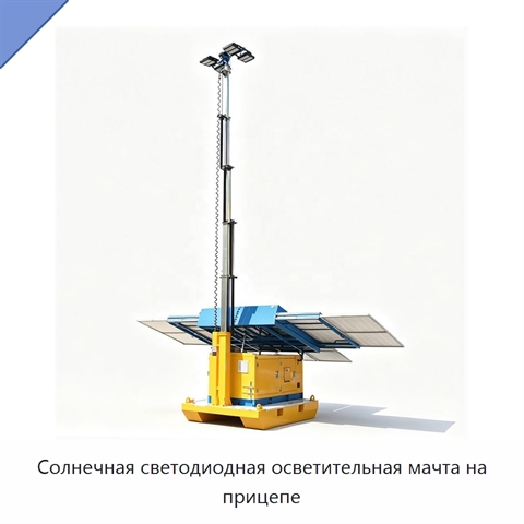 Солнечная светодиодная осветительная мачта на прицепе