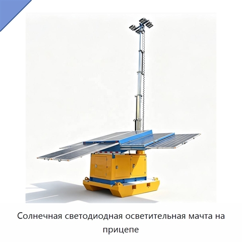 Солнечная светодиодная осветительная мачта на прицепе