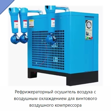 Рефрижераторный осушитель воздуха с воздушным охлаждением для винтового воздушного компрессора